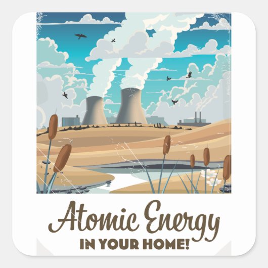 Commerciële Atoomenergie  Vierkante Sticker (Voorkant)
