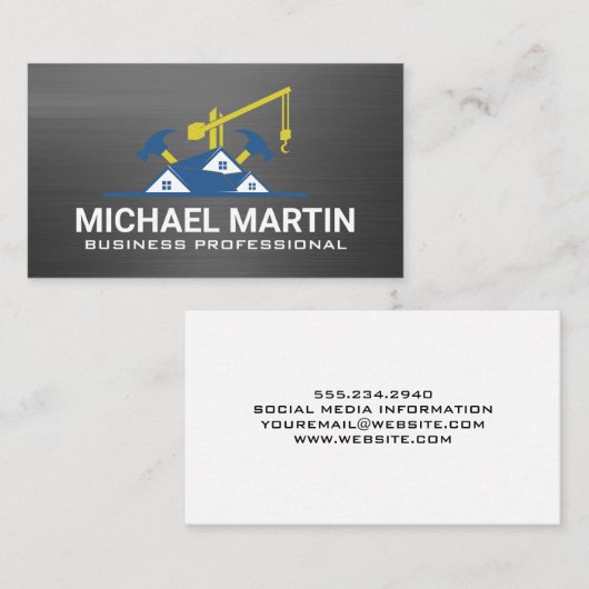 commerciële bouwplaats | Bouwers Visitekaartje (Voorkant / Achterkant)