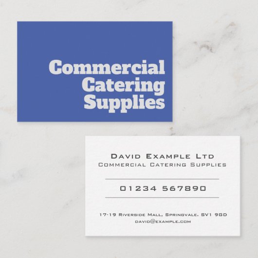 Commerciële cateringbenodigdheden visitekaartje (Voorkant / Achterkant)