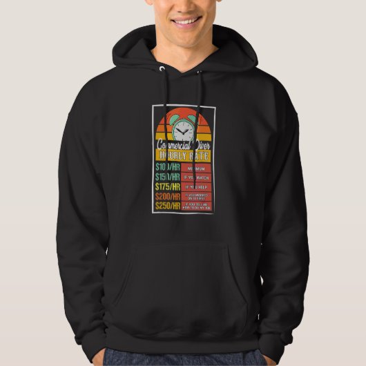 Commerciële Duiker Uurloon Grap Hoodie (Voorkant)