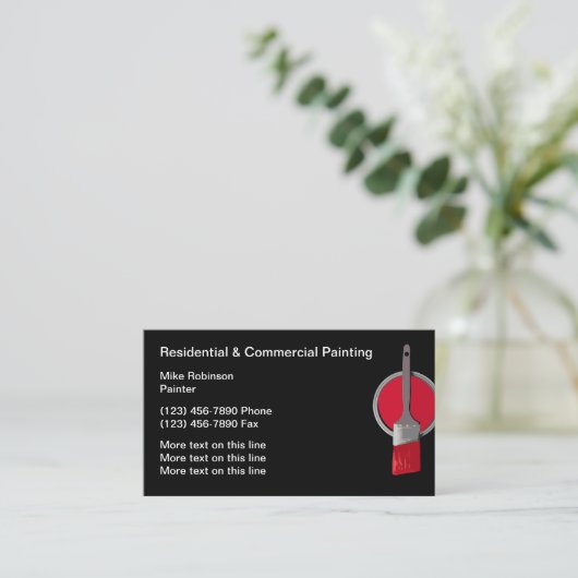 Commerciële en huishoudelijke verf visitekaartje (Staand voorkant)