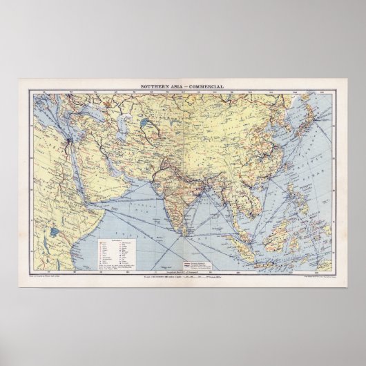 Commerciële handelsroutes | Zuid-Azië Poster (Voorkant)
