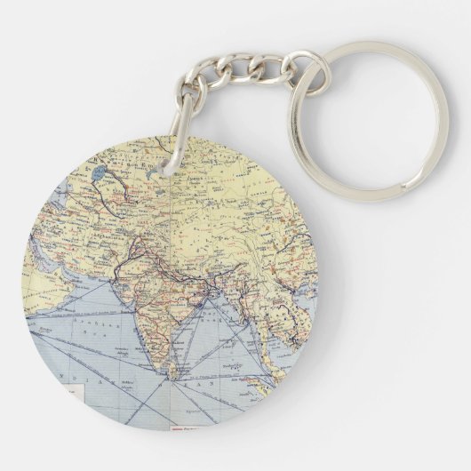 Commerciële handelsroutes | Zuid-Azië Sleutelhanger (Achterkant)