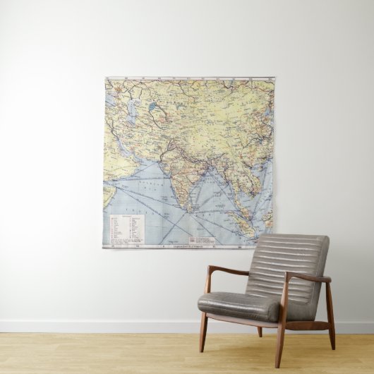 Commerciële handelsroutes | Zuid-Azië Wandkleed (In situ)