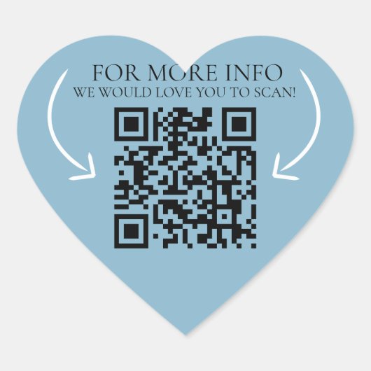 Commerciële info website marketing QR code gedempt Hart Sticker (Voorkant)