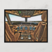 Commerciële jet airliner cockpit achtergrond feestdagenkaart (Voorkant)