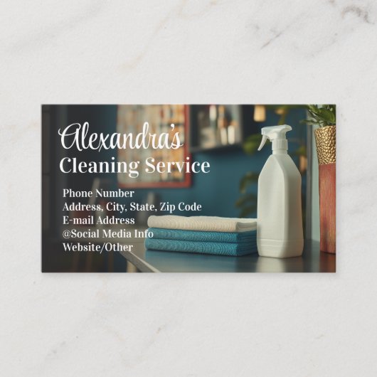 Commerciële Kantoor schoonmaakdienst Huishouding Visitekaartje (Voorkant)