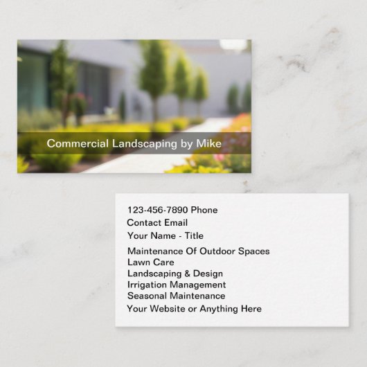 Commerciële landschapsteamservices visitekaartje (Voorkant / Achterkant)