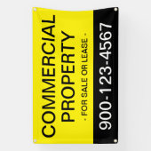 Commerciële onroerende goederen te koop of te huur spandoek (Verticaal)