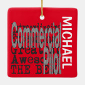 Commerciële piloot Extraordinaire CUSTOM Keramisch Ornament (Achterkant)