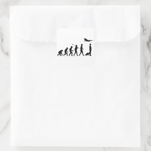 Commerciële piloot vierkante sticker (Tas)