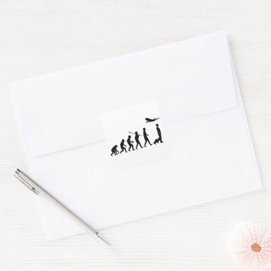 Commerciële piloot vierkante sticker (Envelop)