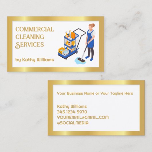 Commerciële reiniging visitekaartje (Voorkant / Achterkant)