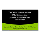Commerciële residentiële vuilnisemmer huren magnetisch visitekaartje (Voorkant)