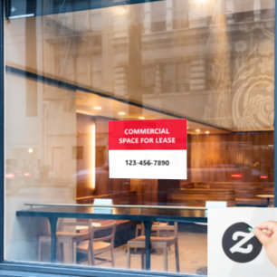 Commerciële ruimte te huur Telefoonnummer Rood Raamsticker