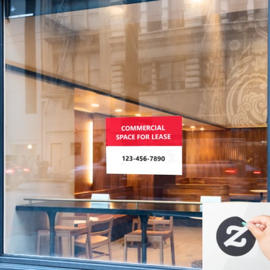 Commerciële ruimte te huur Telefoonnummer Rood  Raamsticker (Cafe Raam)