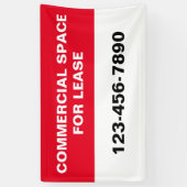 Commerciële ruimte te huur Telefoonnummer Rood Wit Spandoek (Verticaal)