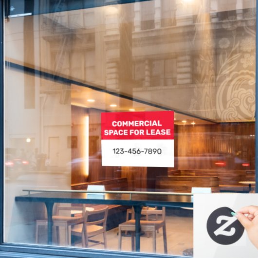 Commerciële ruimte te huur Telefoonnummer Wit Rood Raamsticker (Cafe Raam)