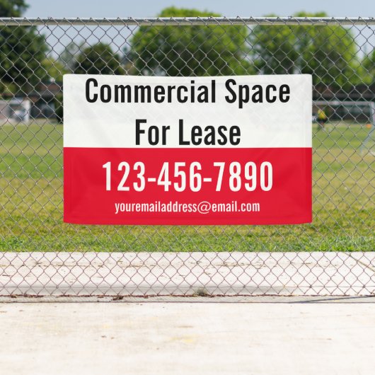 Commerciële ruimte voor lease rood wit zwarte tele spandoek (Insitu)