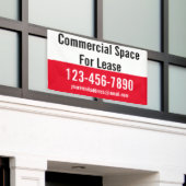 Commerciële ruimte voor lease rood wit zwarte tele spandoek (Buitenkant Gebouw)