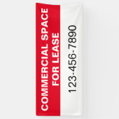 Commerciële Ruimte voor Lease & Telefoon Rood Wit  Spandoek (Verticaal)