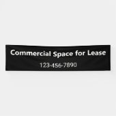 Commerciële Ruimte voor Lease Zwart-witte Telefoon Spandoek (Horizontaal)