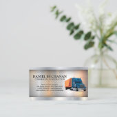 Commerciële trucking | Metallic Industrial Visitekaartje (Staand voorkant)