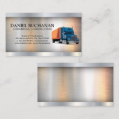 Commerciële trucking | Metallic Industrial Visitekaartje (Voorkant / Achterkant)