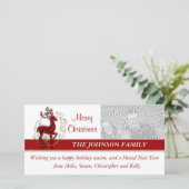 Commerciële van het rendier familie photocard feestdagenkaart (Staand voorkant)