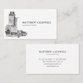 Commerciële vastgoedmakelaarsarchitectuur visitekaartje (Voorkant / Achterkant)