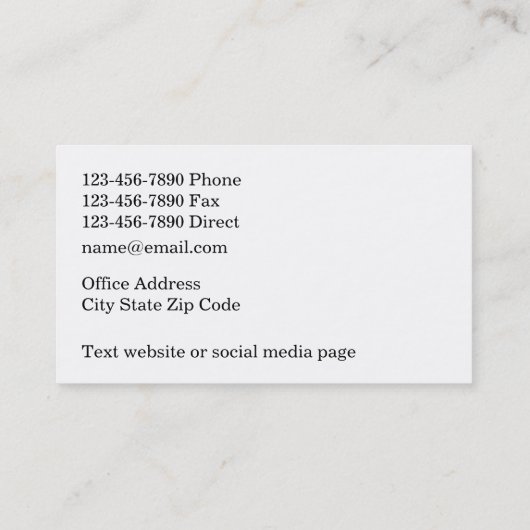 Commerciële Visitekaartjes van een makelaar in onr (Achterkant)