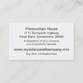 Commerciële zonnepanelenbank visitekaartje (Achterkant)