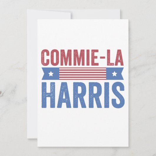Commie-La Harris 2024 Funny Anti Kamala Harris Bedankkaart (Voorkant)