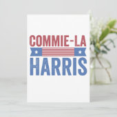 Commie-La Harris 2024 Funny Anti Kamala Harris Bedankkaart (Staand voorkant)