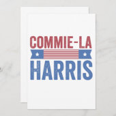 Commie-La Harris 2024 Funny Anti Kamala Harris Bedankkaart (Voorkant / Achterkant)