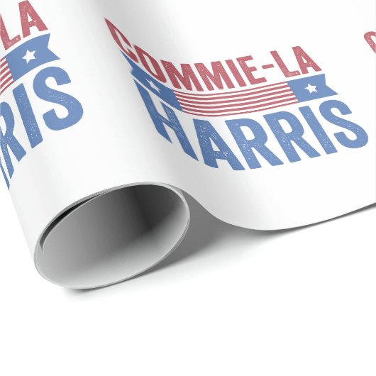 Commie-La Harris 2024 Funny Anti Kamala Harris Cadeaupapier (Rol Hoek)