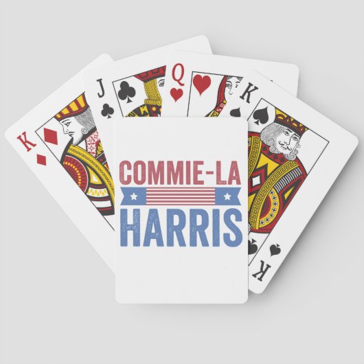 Commie-La Harris 2024 Funny Anti Kamala Harris Pokerkaarten (Achterkant)