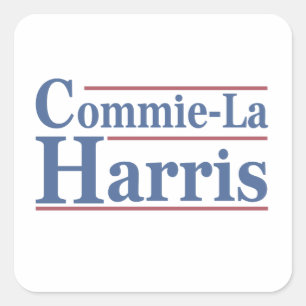 Commie-La Harris 2024 Funny Anti Kamala Harris Vierkante Sticker