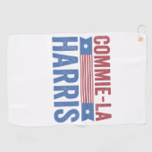 Commie-La Harris 2024 Grappig Anti Kamala Harris Golfhanddoek (Horizontaal)