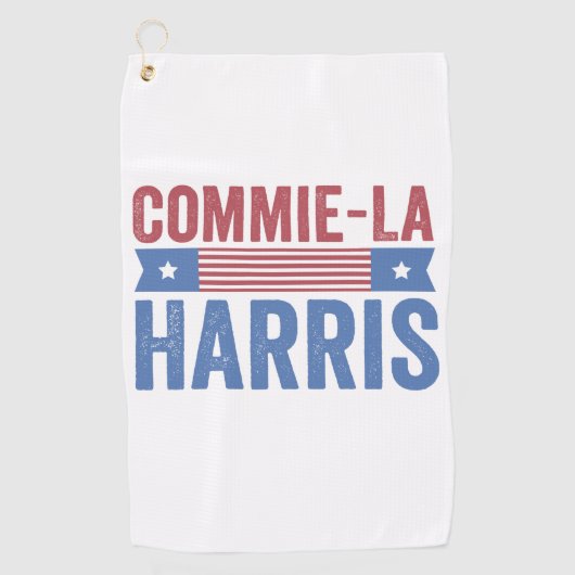 Commie-La Harris 2024 Grappig Anti Kamala Harris Golfhanddoek (Voorkant)