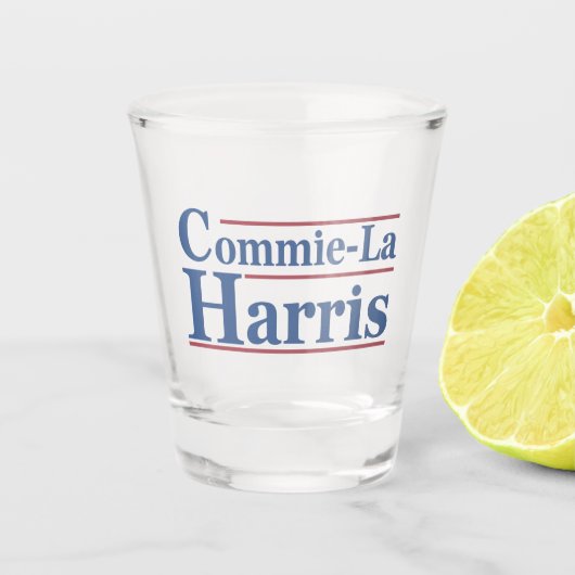 Commie-La Harris 2024 Grappig Anti Kamala Harris Shot Glas (Voorkant)