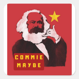 Commie misschien dat kameraad belt vierkante sticker