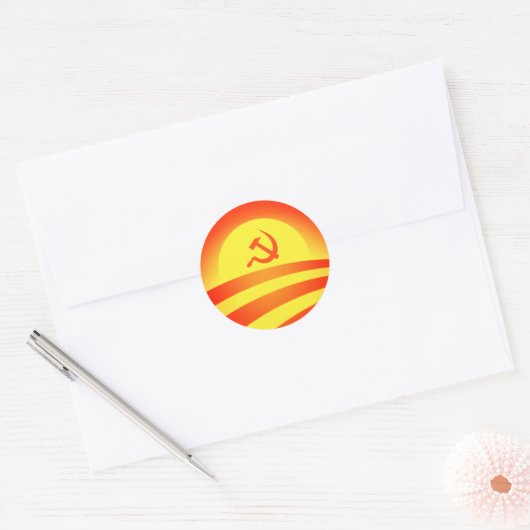 Commie Obama Logo ronde Sticker (Envelop)