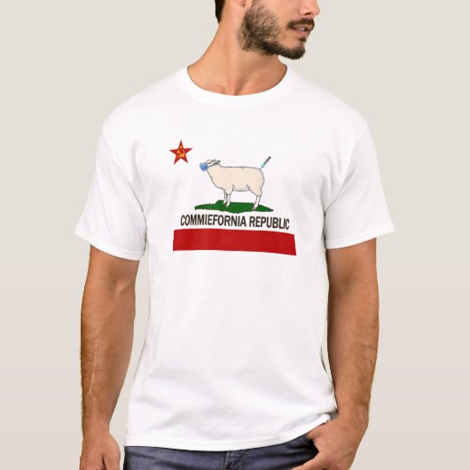 Commiefornia California State Flag Funny T-shirt (Voorkant)