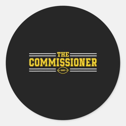 Commissaris Commish Fantasy Football League D Ronde Sticker (Voorkant)