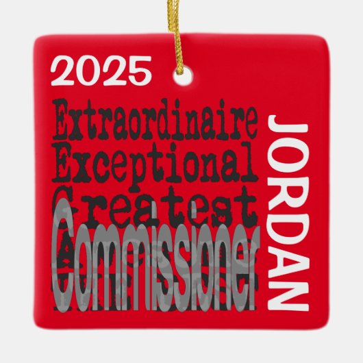 Commissaris Extraordinaire CUSTOM Keramisch Ornament (Voorkant)