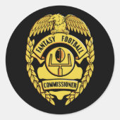 Commissaris Fantasy Football Ronde Sticker (Voorkant)