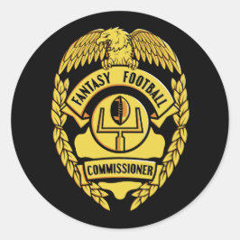 Commissaris Fantasy Football Ronde Sticker