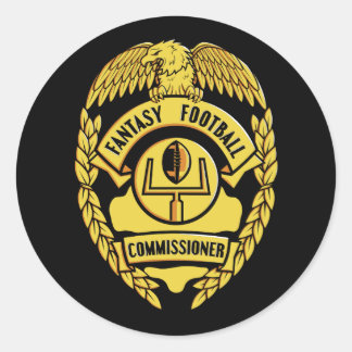 Commissaris Fantasy Football Ronde Sticker