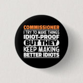 Commissaris, ik probeer grappige uitspraken te doe ronde button 3,2 cm (Voorkant)
